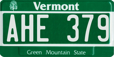 VT license plate AHE379