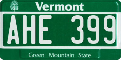 VT license plate AHE399