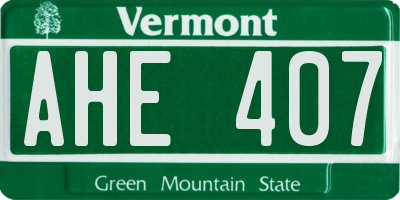VT license plate AHE407