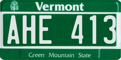 VT license plate AHE413