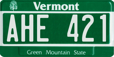 VT license plate AHE421
