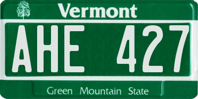 VT license plate AHE427
