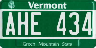 VT license plate AHE434