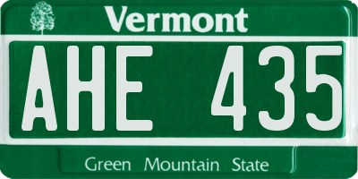 VT license plate AHE435