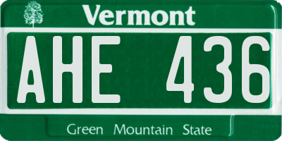 VT license plate AHE436