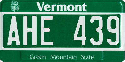 VT license plate AHE439