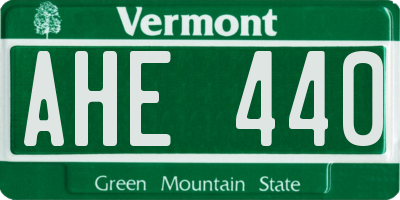 VT license plate AHE440