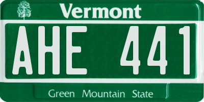VT license plate AHE441
