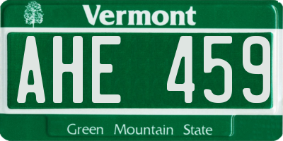VT license plate AHE459