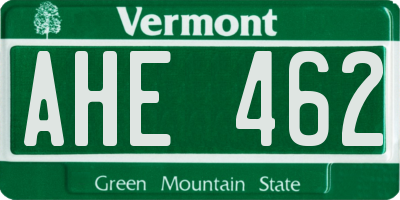 VT license plate AHE462