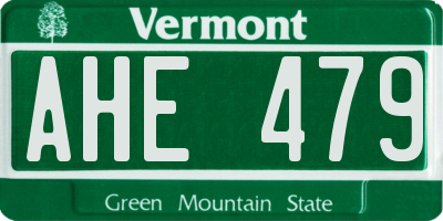 VT license plate AHE479