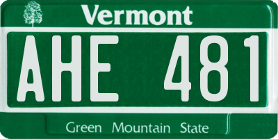 VT license plate AHE481