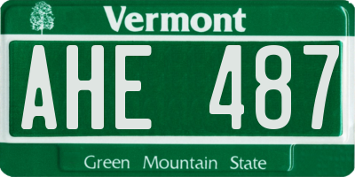 VT license plate AHE487