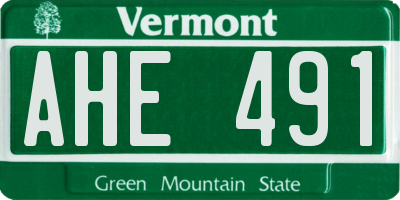 VT license plate AHE491