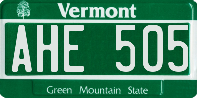 VT license plate AHE505