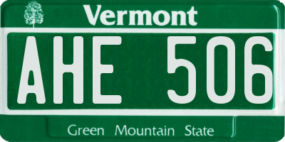 VT license plate AHE506