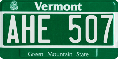 VT license plate AHE507