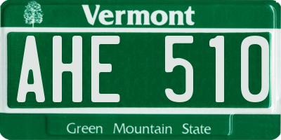 VT license plate AHE510