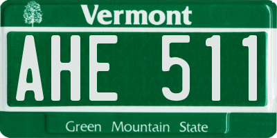 VT license plate AHE511