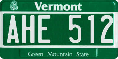 VT license plate AHE512