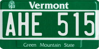 VT license plate AHE515