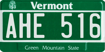 VT license plate AHE516