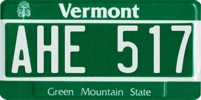 VT license plate AHE517