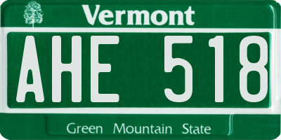 VT license plate AHE518