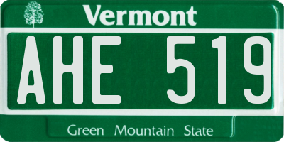 VT license plate AHE519