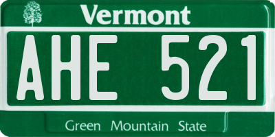 VT license plate AHE521