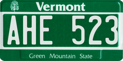 VT license plate AHE523