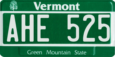 VT license plate AHE525