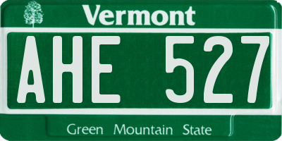 VT license plate AHE527