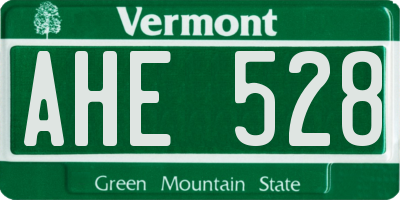 VT license plate AHE528