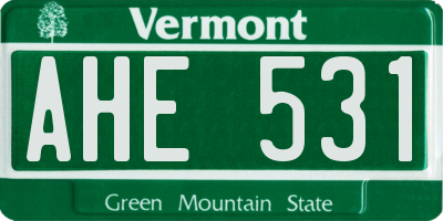 VT license plate AHE531