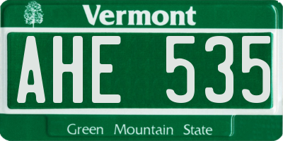 VT license plate AHE535