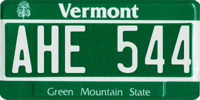 VT license plate AHE544