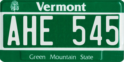 VT license plate AHE545