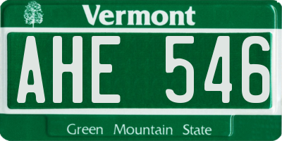 VT license plate AHE546