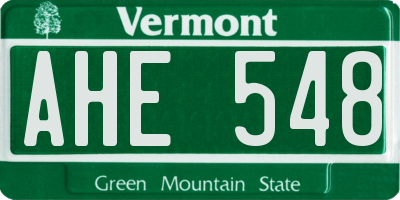 VT license plate AHE548