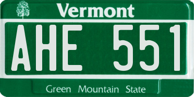 VT license plate AHE551