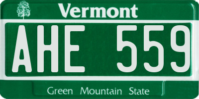 VT license plate AHE559