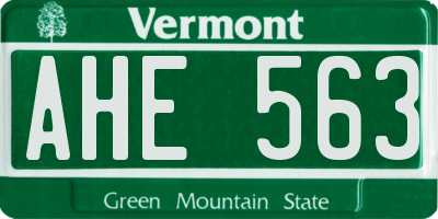 VT license plate AHE563