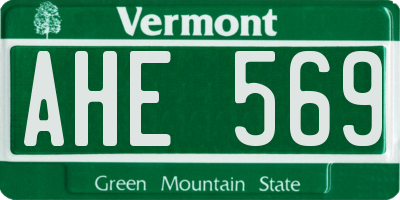 VT license plate AHE569