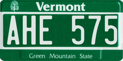 VT license plate AHE575