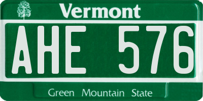 VT license plate AHE576
