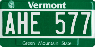 VT license plate AHE577