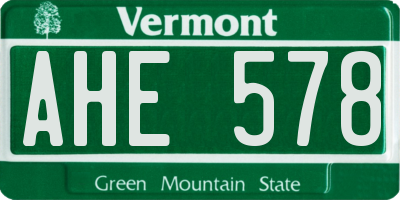 VT license plate AHE578