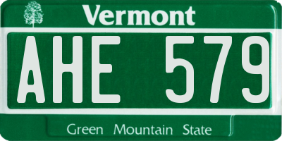 VT license plate AHE579