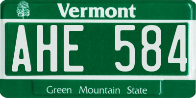 VT license plate AHE584